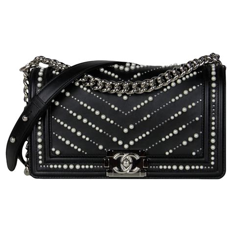 chanel boy chevron pearl bag|Chanel boy bag price.